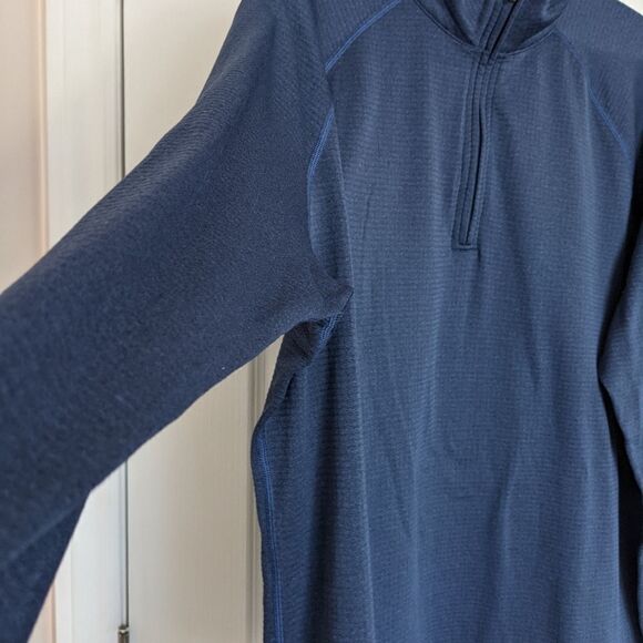 LANDS' END Quarter zip fleece Navy blue pull shirt XL @W - Picture 6 of 9
